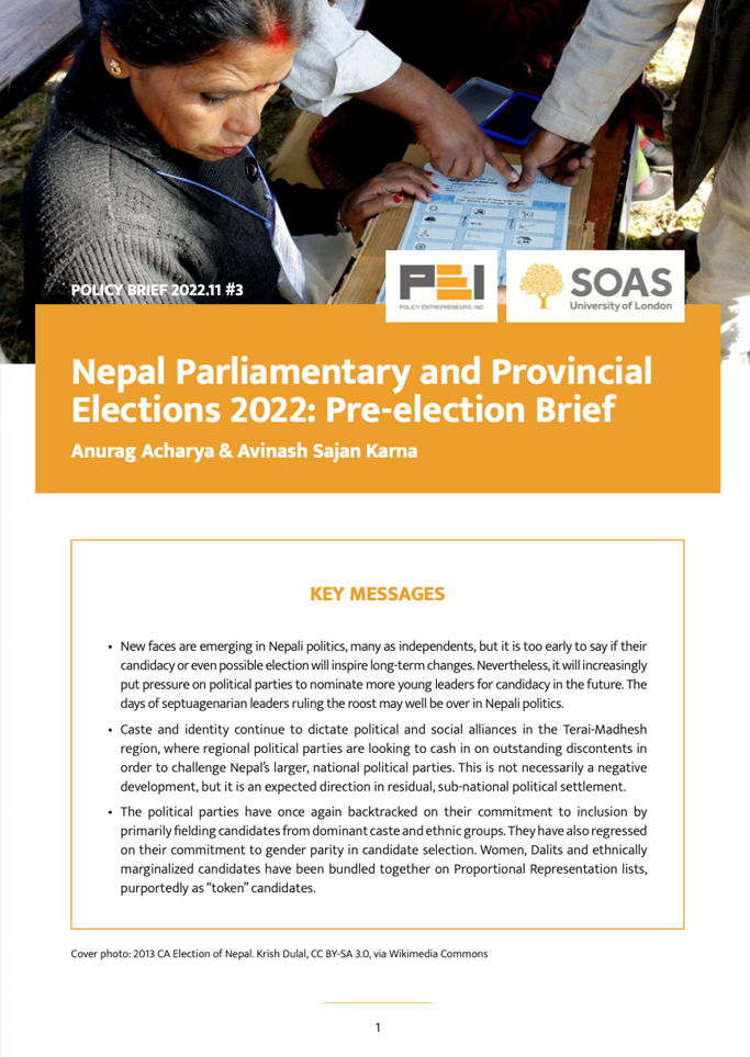 Election Brief:Nepal Parliamentary and Provincial Elections 2022